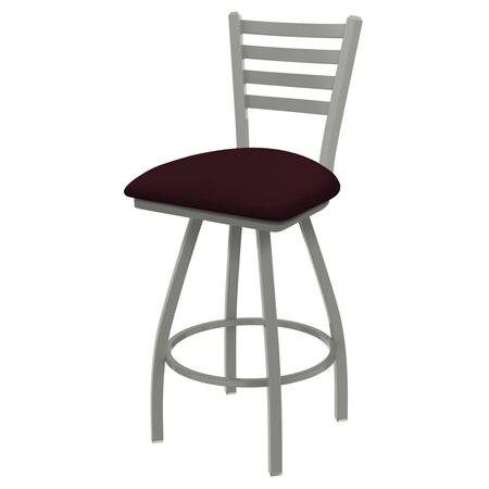 Holland Bar Stool Co 36" Swivel X-Tall Bar Stool, Nickel Finish, Canter Bordeaux Seat X410